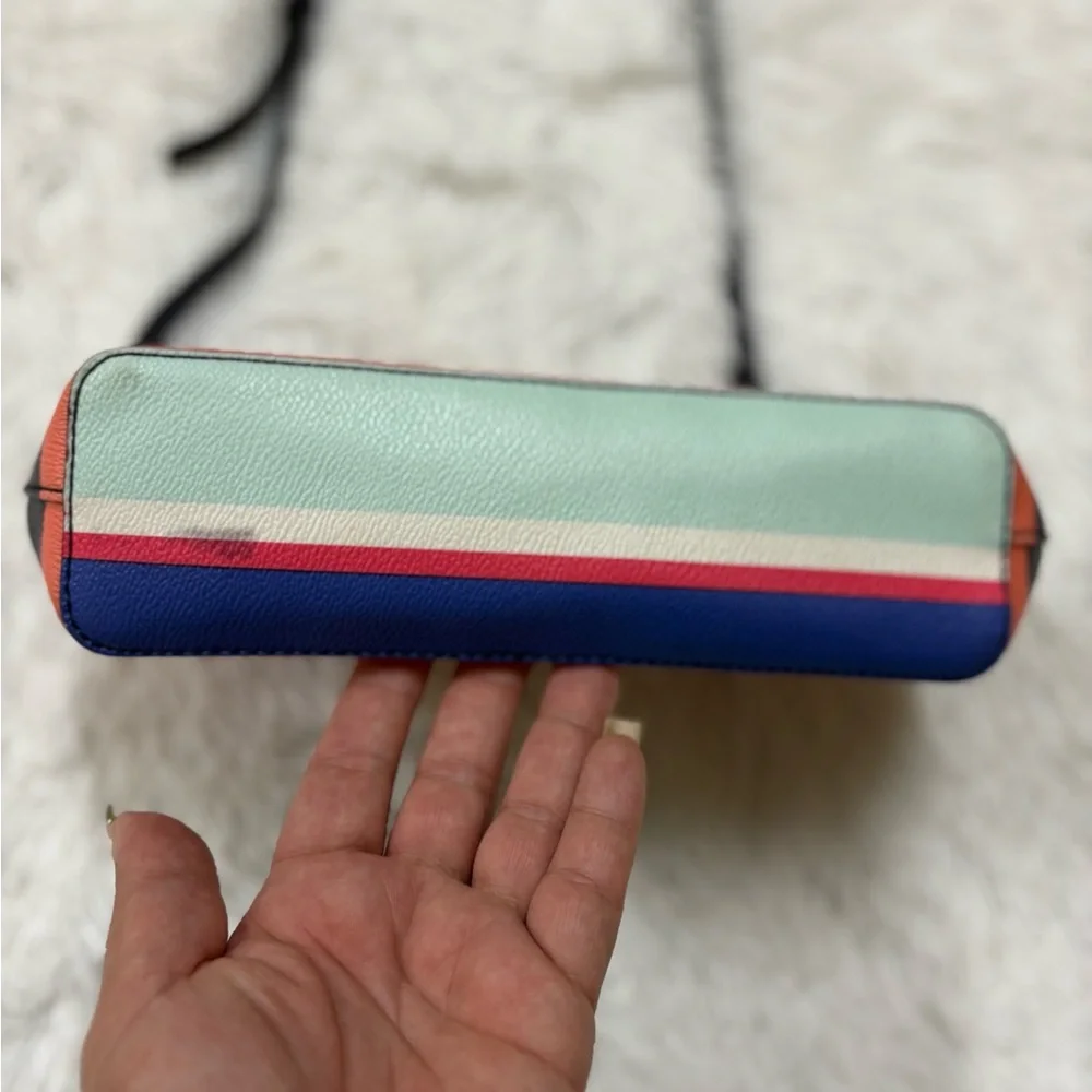 Kate Spade Navy and Pink Striped Crossbody Bag